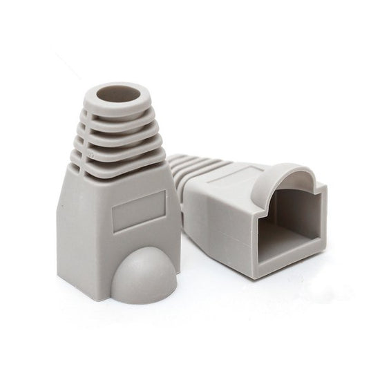 מגן פלסטיק לתקע רשת 100 יח RJ45 Boot grey