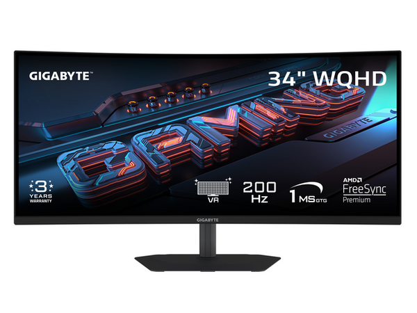 מסך קעור Gigabyte G34WQC2 VA WQHD 3440X1440 1ms 200Hz Speakers