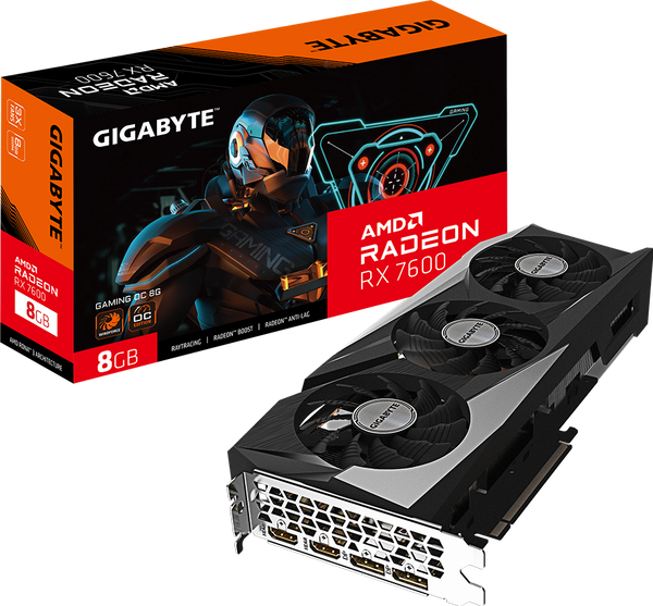 כרטיס מסך Gigabyte RADEON RX 7600 Gaming OC 8GB rev 1.1