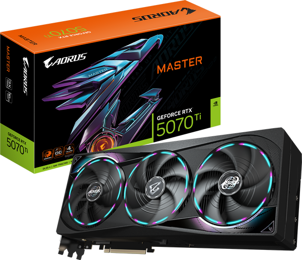 כרטיס מסך GIGABYTE AORUS GeForce RTX 5070 Ti MASTER 16G