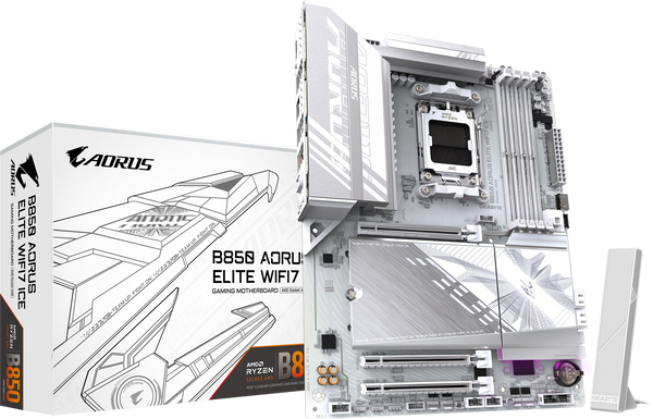 לוח אם GIGABYTE B850 AORUS ELITE WIFI7 ICE DDR5 AM5 BT 2.5GBE LAN