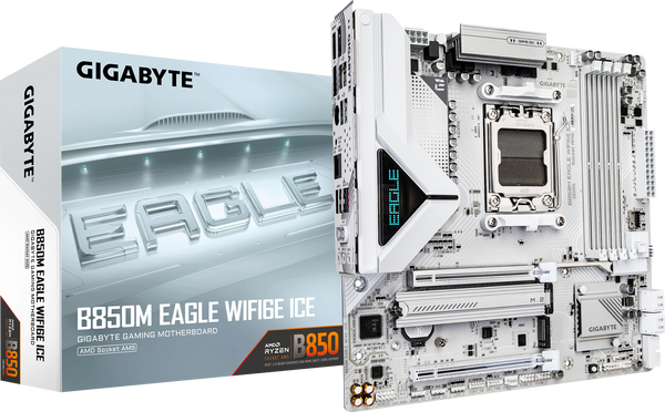לוח אם GIGABYTE B850M EAGLE WIFI6E ICE M-ATX DDR5 AM5 BT 2.5GB