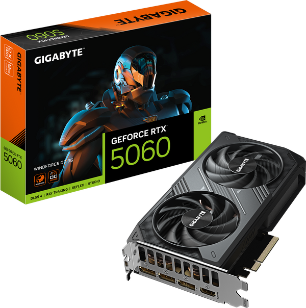 כרטיס מסך Gigabyte GeForce RTX 5060 WindForce 2 OC 8GB