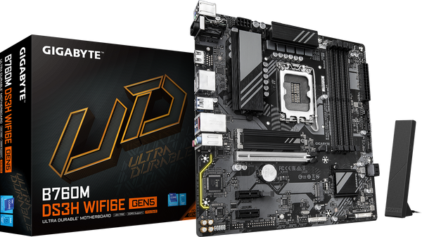 לוח אם Gigabyte B760M DS3H WF6E GEN5 Micro-Atx DDR5