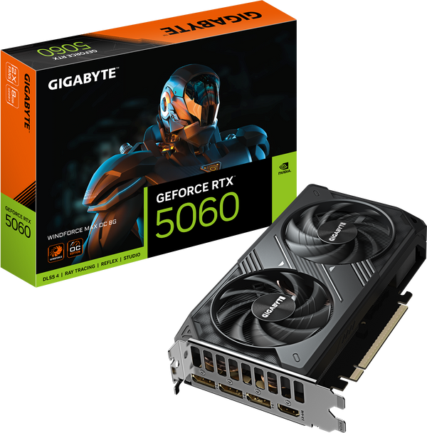 כרטיס מסך Gigabyte RTX 5060 WINDFORCE MAX OC 8GB GDDR7