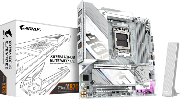 לוח אם Gigabyte X870M A ELITE WF7 ICE ATX AM5 DDR5 X3D PCIE5.0