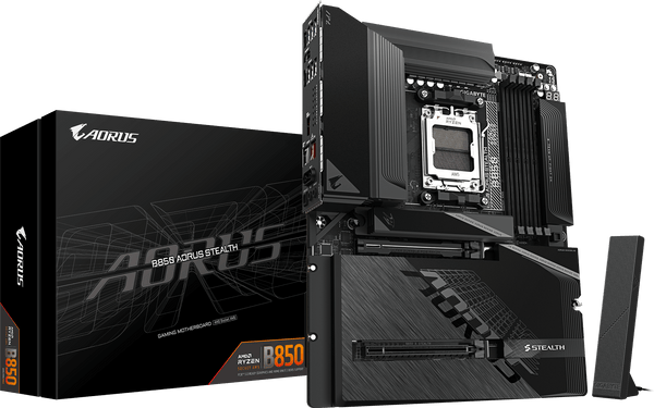 לוח אם עם מחברי חשמל מאחור Gigabyte B850 A STEALTH AM5 DDR5 WiFi7
