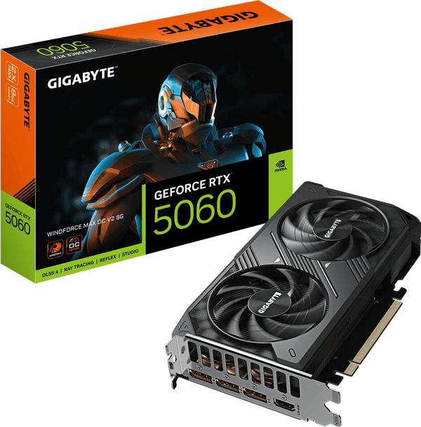 כרטיס מסך Gigabyte RTX 5060 WINDFORCE MAX OC V2 8GB