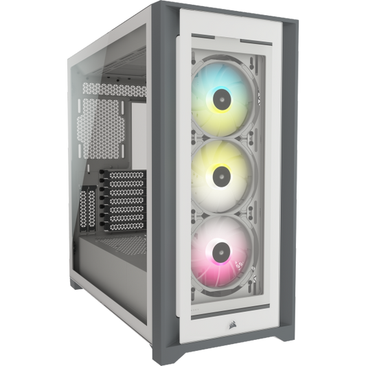 מארז CORSAIR iCUE 5000X RGB Tempered Glass White