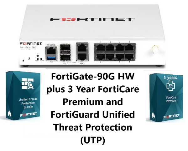 באנדל מכשיר ושירות Fortigate-90G Plus 3Y FortiCare Prem and UTP