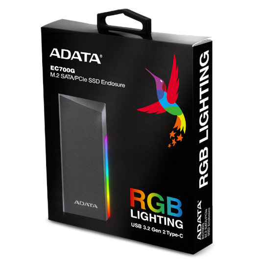 מארז חיצוני לדיסק A-DATA EC700G M.2/NVME USB-C ENCLOSURE RGB