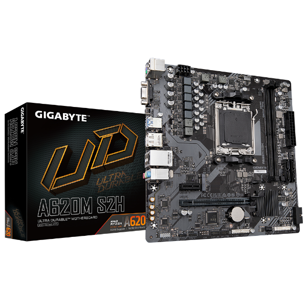 לוח למעבדי Gigabyte A620M S2H DDR5 Micro-Atx DP HDMI VGA AM5 AMD