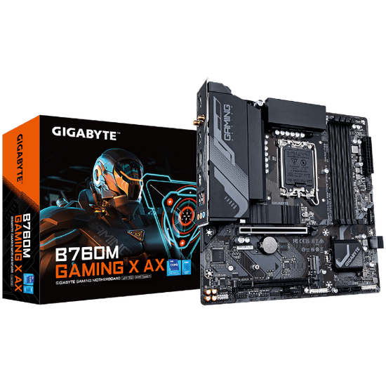 לוח אינטל דורות 12-14 Gigabyte B760M GAMING X AX 1.1 DDR5 Wifi BT