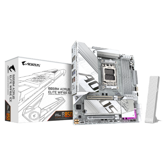 לוח אם Gigabyte B850M AORUS ELITE WIFI6E ICE M-ATX DDR5 AM5 2.5GB