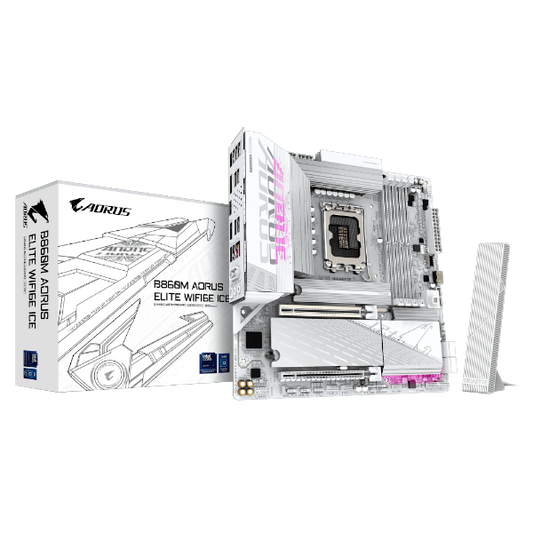 לוח למעבד דור 15 Gigabyte B860M AORUS ELITE WIFI6E ICE ATX 2.5GB