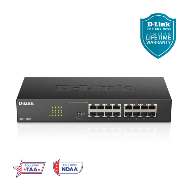 מתג לא מנוהל גיגהביט D-LINK 16 PORT Unmanaged 1GB Switch