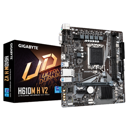 לוח לאינטל דור 12-14 Gigabyte H610M H V2 DDR5 VGA HDMI