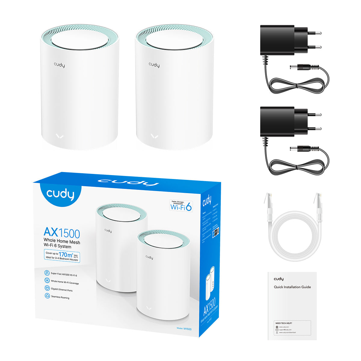 CUDY M1500 AX1500 2-Pack