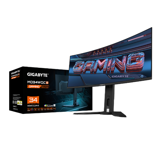 מסך קעור GIGABYTE MO34WQC2 Curved 2K WQHD 34 QD-OLED 0.03ms 240Hz