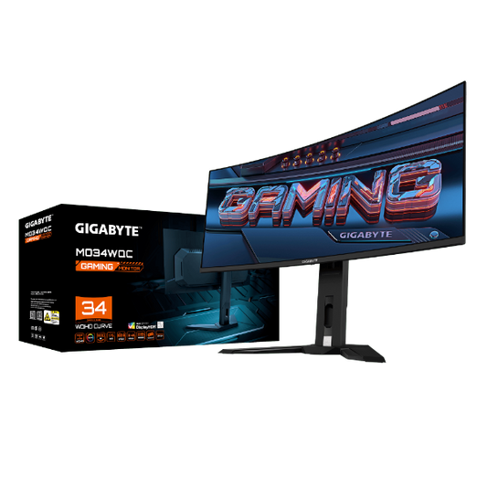 מסך קעור QD-OLED 0.03ms 175Hz "GIGABYTE MO34WQC Curved 2K WQHD 34
