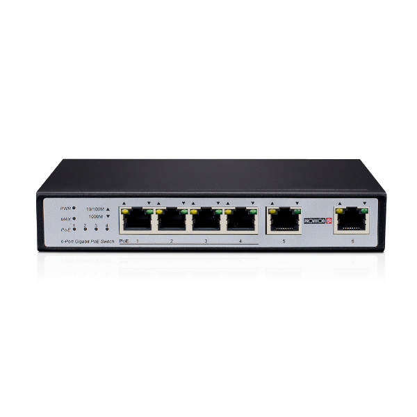 סוויץ עד 60 וואט Provision POE 4 PORTS 1Gbps and 2 Ports Uplink