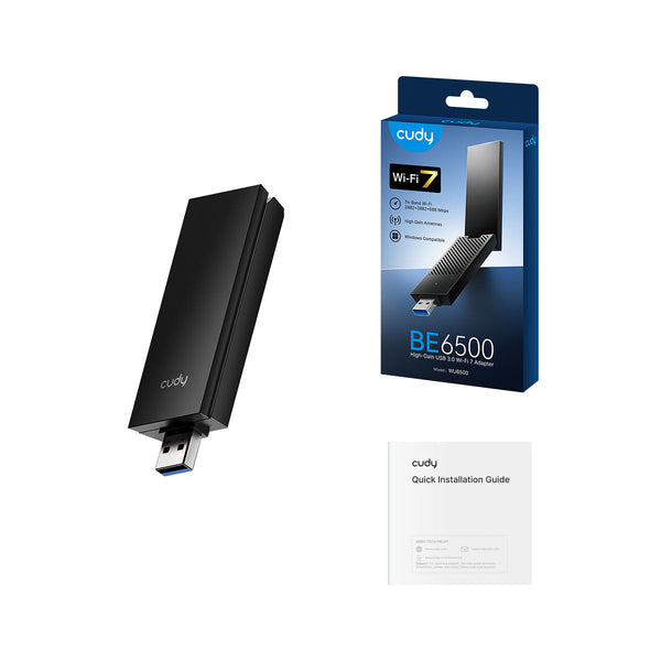 כרטיס רשת Cudy BE6500 WIFI7 USB 3.0 High Gain Adapter