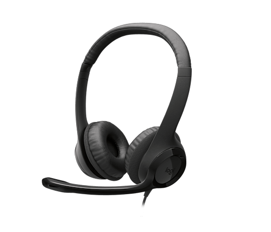 אוזניות ומיקרופון Logitech H390 USB Headphones Black