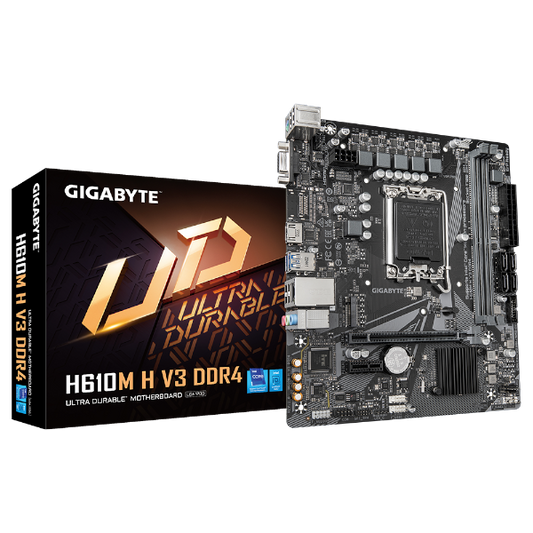 לוח לאינטל דור 12-14 Gigabyte H610M H DDR4 V3 REV1.0 VGA HDMI