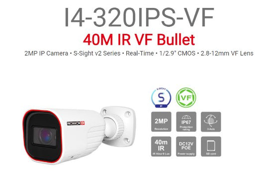מצלמת IP צינור Provision I4-320IPS-VF IP 40M IR 2MP 2.8-12MM
