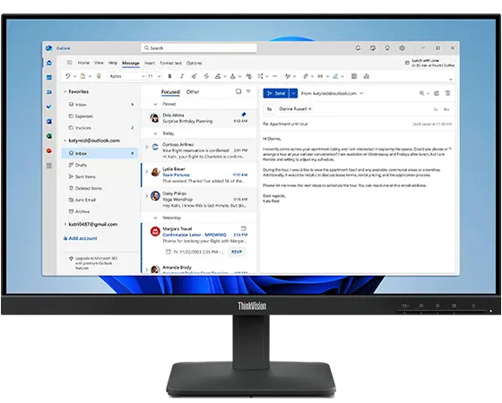 מסך ThinkVision S24-4e 4ms 100Hz FHD IPS 23.8 HDMI VGA Black Vesa